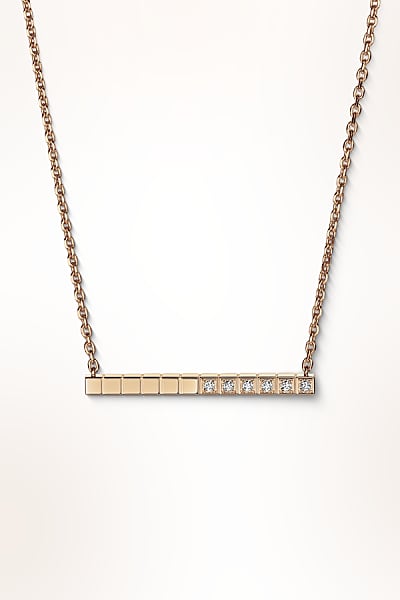 Rose gold diamond necklace Ice Cube